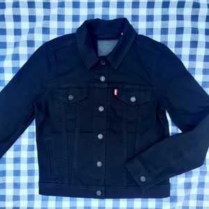 Levi's Black Jean Jacket Small Denim EUC